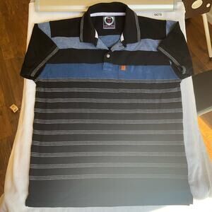 Otaya Men’s Short Sleeve Polo Shirt, size XXL but fit like L, Black & Blue